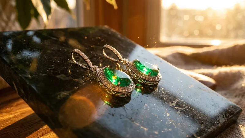 Boucles d'oreilles en émeraude et argent : un duo parfait