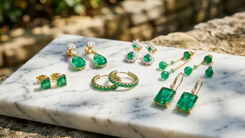 Les différentes variétés de boucles d'oreilles émeraude
