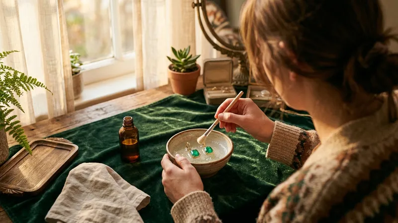 Nettoyage des boucles d'oreilles en émeraude : astuces et produits