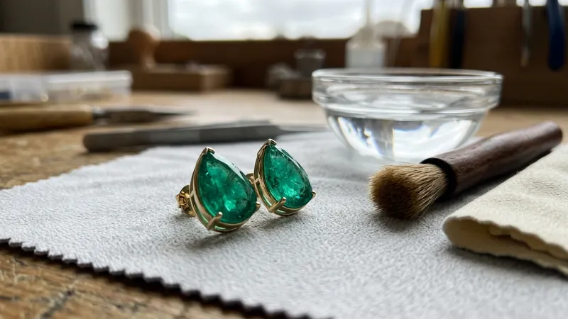 Boucles d oreilles emeraude